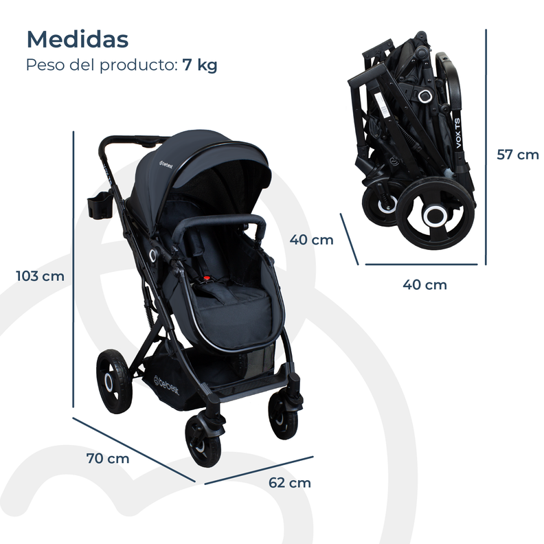 Coche Cuna Paseo Vox Negro Bebesit-9