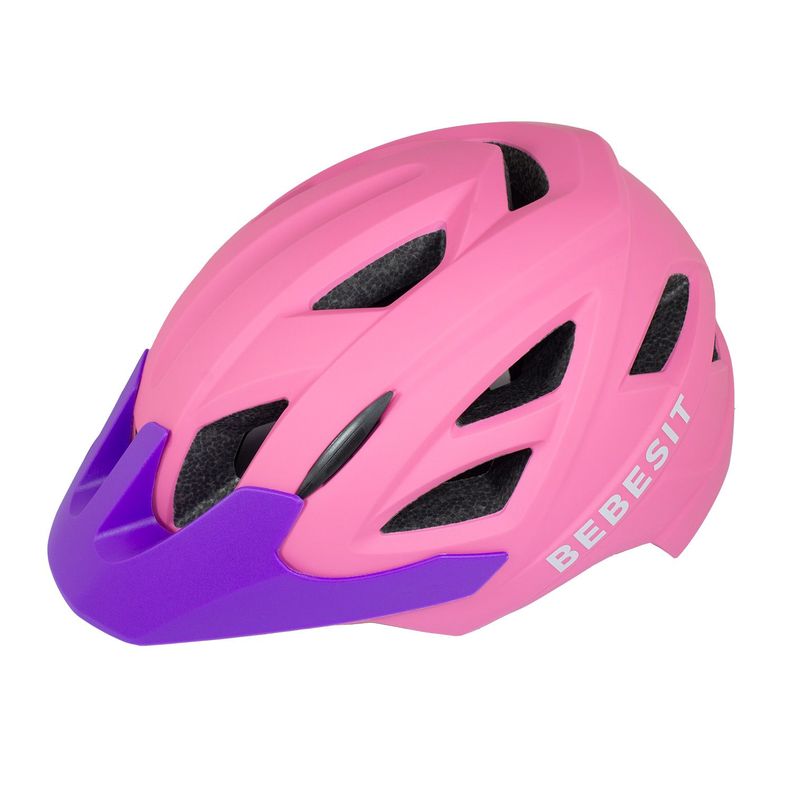 Casco Integral Moto Cross Bicicleta Rejilla Desmontable Rosado Morado-3