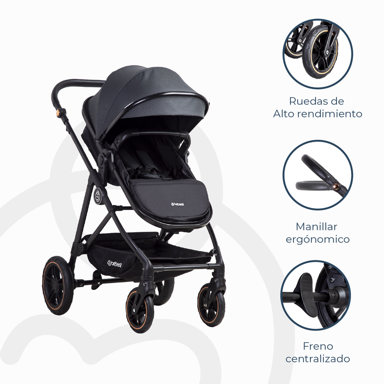 Coche Cuna Paseo Street Gris Bebesit-7