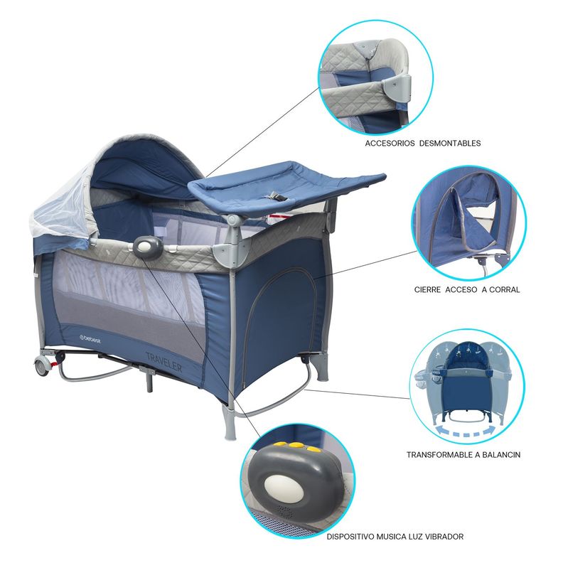 Cuna Traveler Gris Bebesit-3