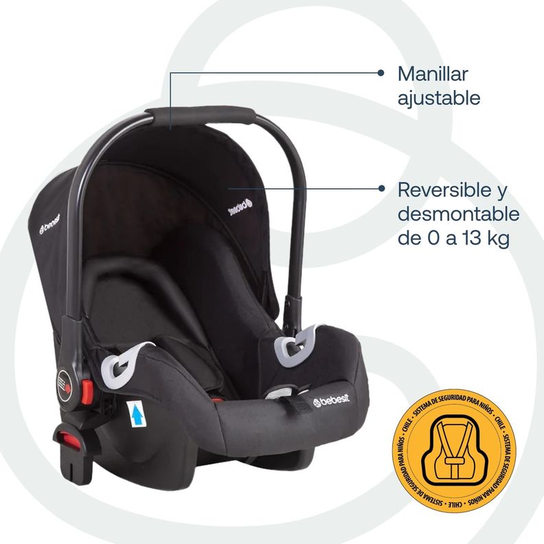 Coche Cuna Travel System Quest LX Negro Bebesit-5