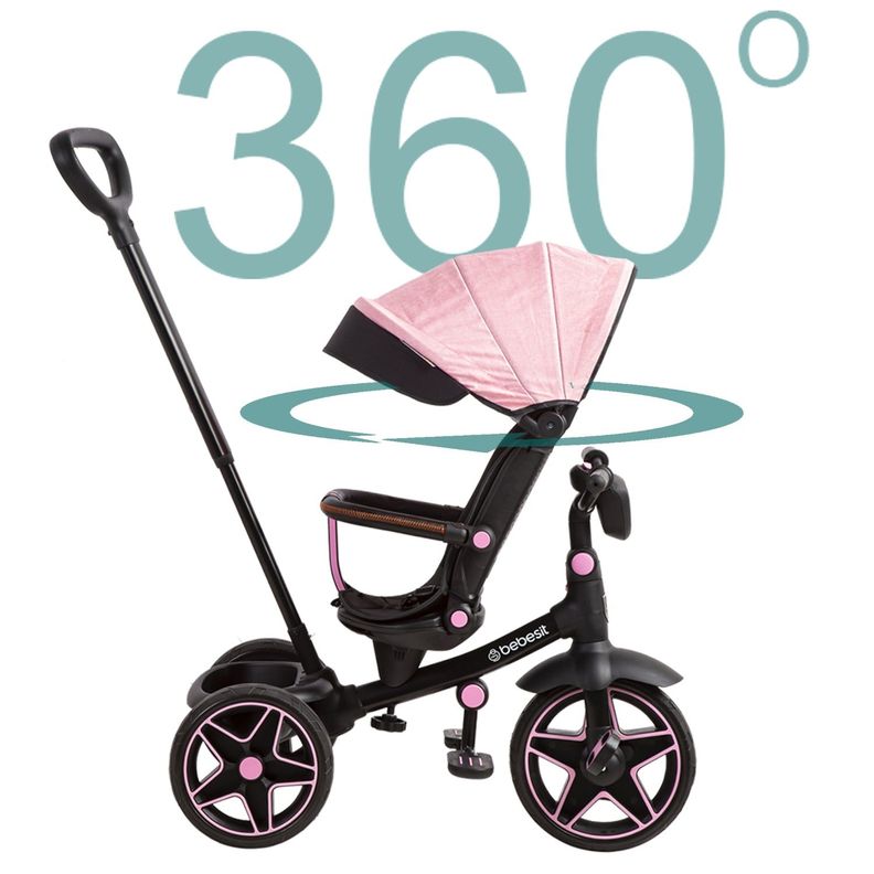 Triciclo Infantil Explorer Rosado Bebesit-6