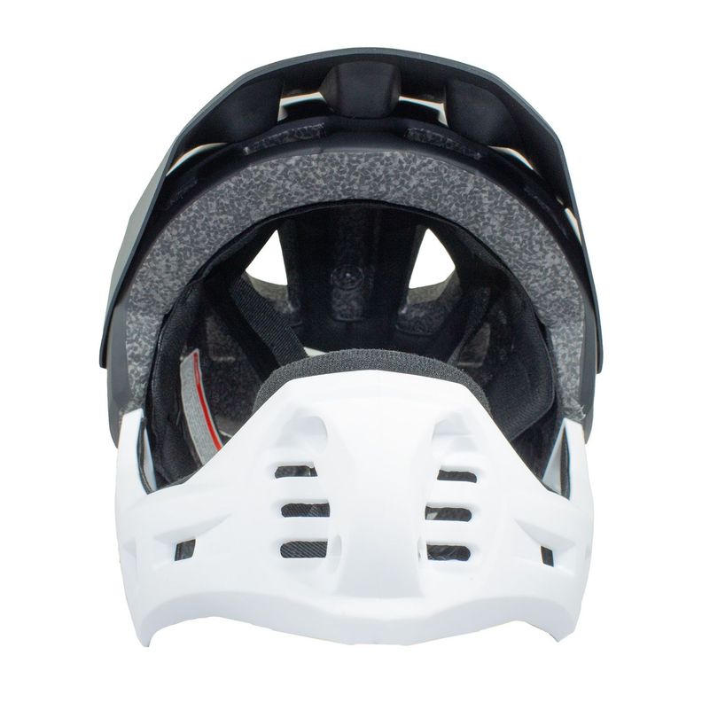 Casco Integral Moto Cross Bicicleta Rejilla Desmontable Blanco Negro-2