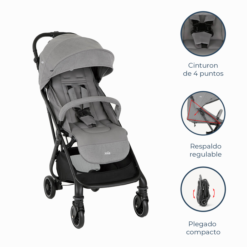 Coche Paseo Compacto 3 en 1 Tourist Pebble Joie-5