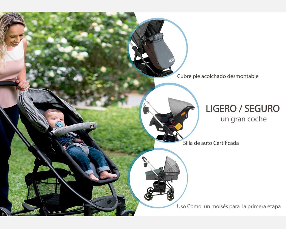 Coche Travel System Alfa Nuevo Rosado-7