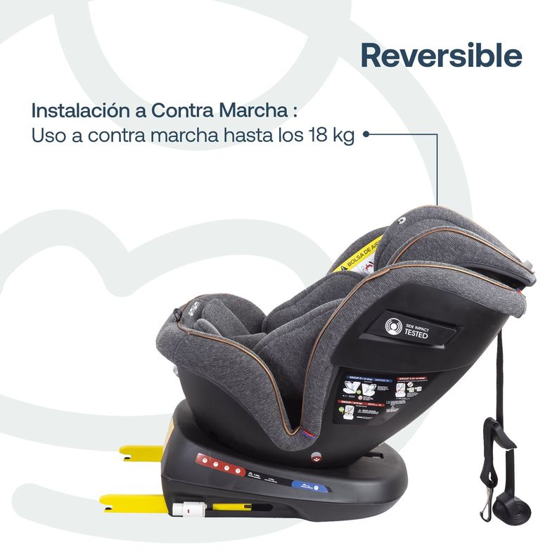Silla de Auto Bebesit Convertible Supra 360 grados Premium Gris-5