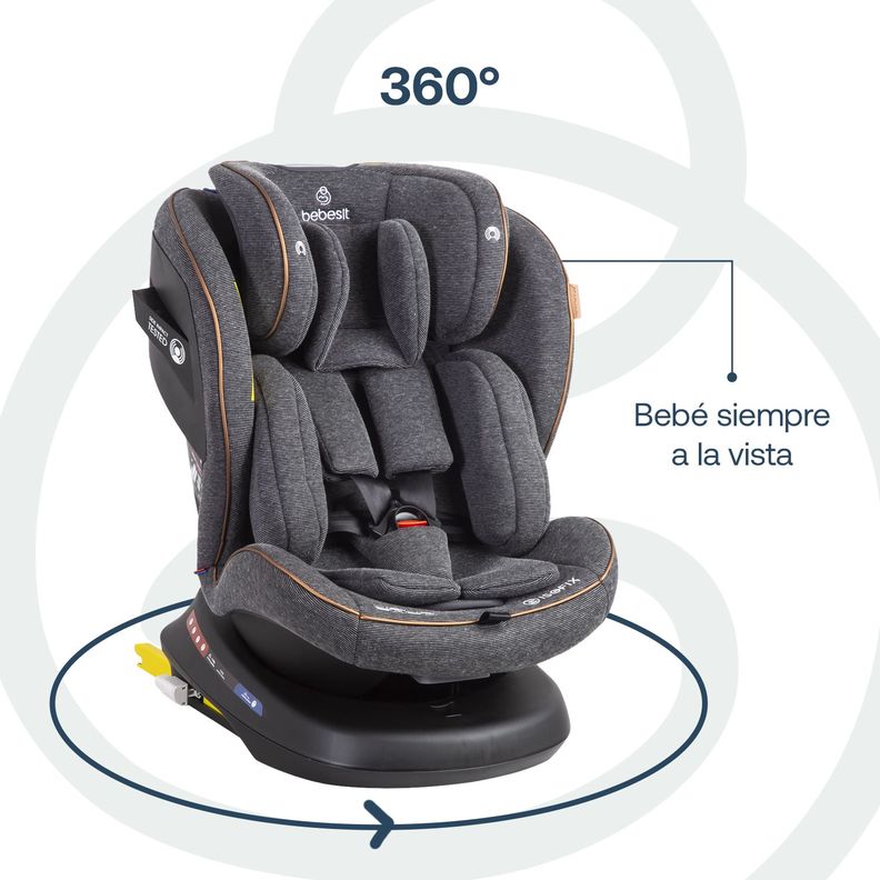Silla de Auto Bebesit Convertible Supra 360 grados Premium Gris-6