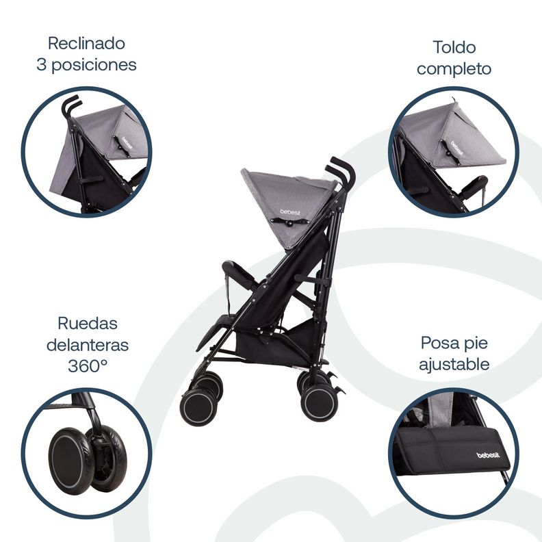 Coche Paragua Khronos Gris Oscuro-2