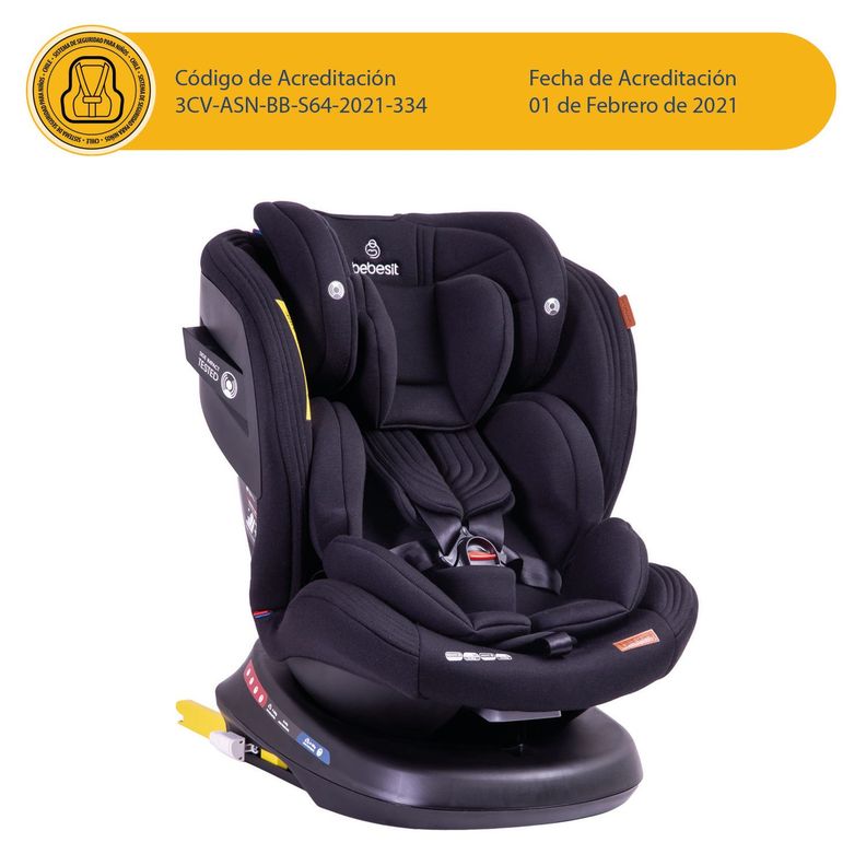 Silla de Auto Convertible Isofix Supra 360º Premium Negro-9