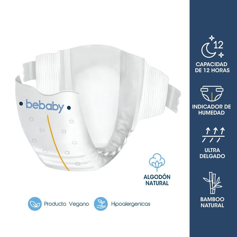 Pañales BeBaby Premium By Bebesit G 72u Hipoalergénico-4