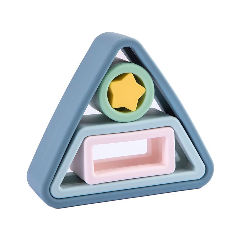 Juguete Montessori Geometria Silicona Azul-0