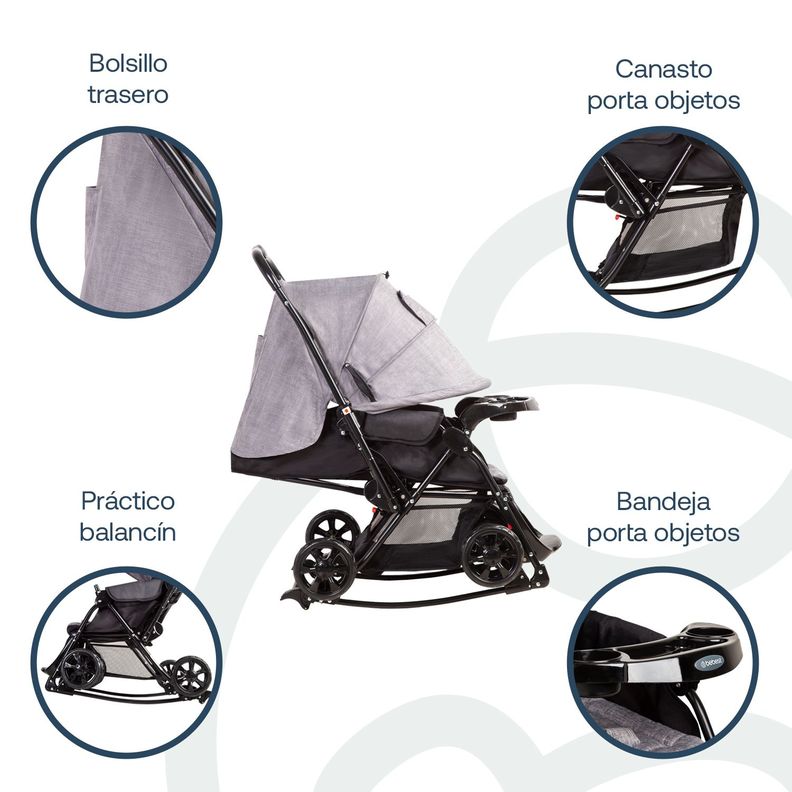 Coche Cuna Balancin SX Gris Melange Bebesit-3