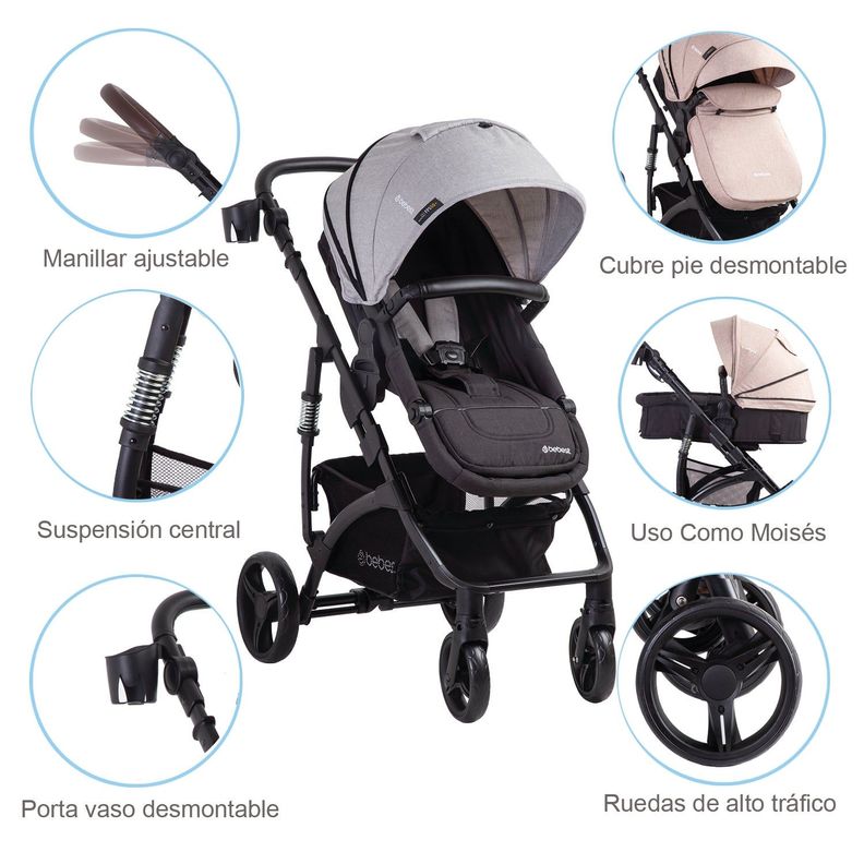 Coche Travel System Explorer LX Gris-6