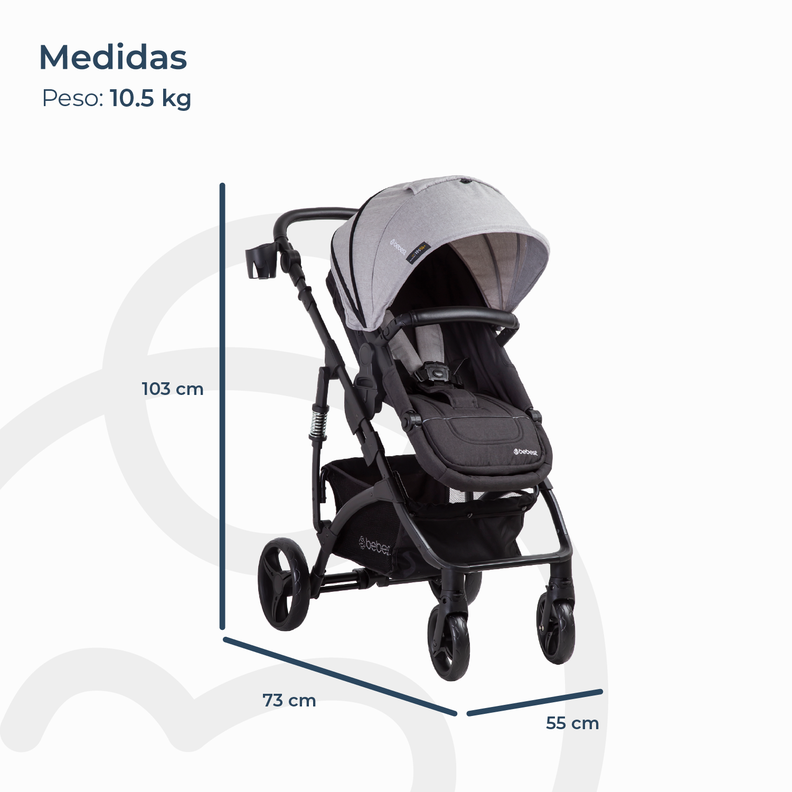 Coche Travel System Explorer LX Gris-8