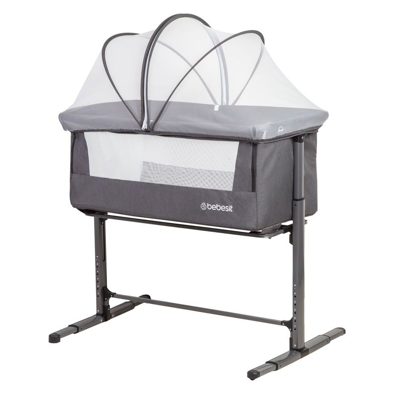 Cuna Colecho con Mosquitero MySide LX Gris Bebesit-0
