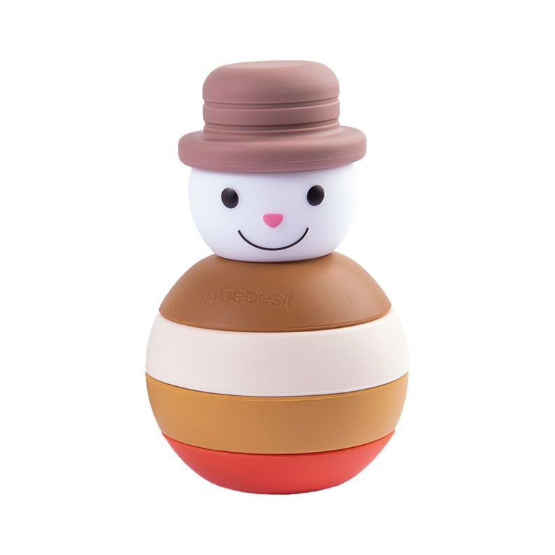 Juguete Muñeco Nieve Montessori Silicona Café-0