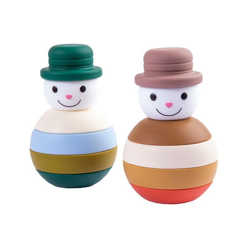 Juguete Muñeco Nieve Montessori Silicona Café-4