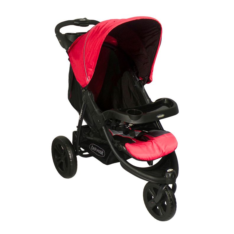 Coche Travel System Fox Negro con Rojo Bebesit-1