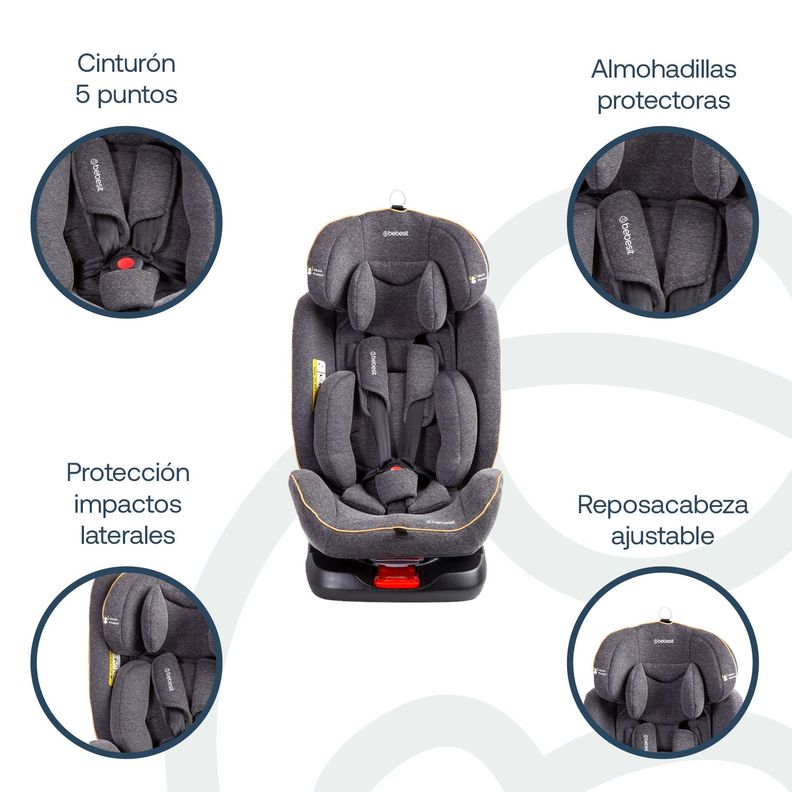 Silla de Auto Convertible Supra 360° Gris-2