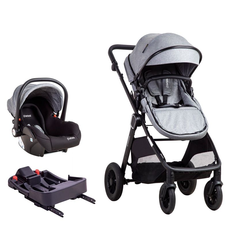 Coche Cuna Travel System Isofix Sunset Premium Gris Bebesit-0