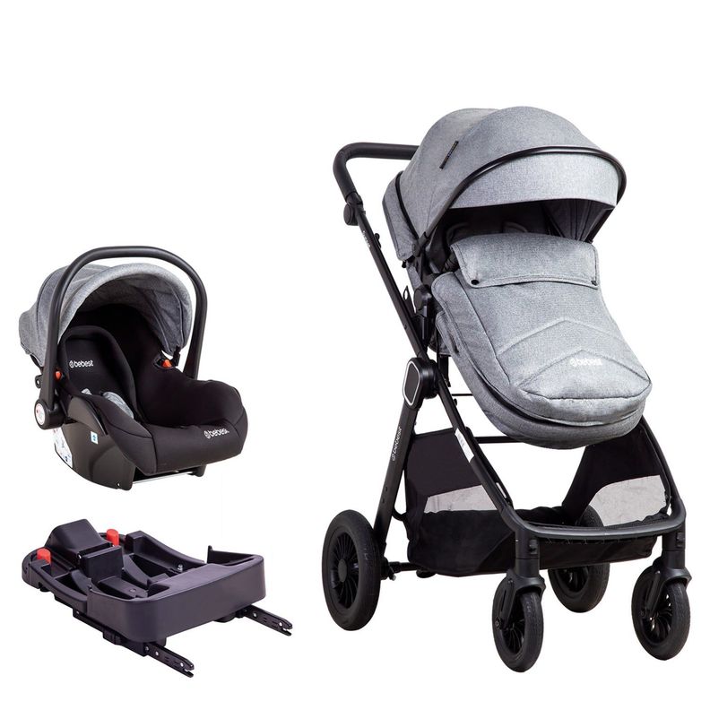 Coche Cuna Travel System Isofix Sunset Premium Gris Bebesit-1
