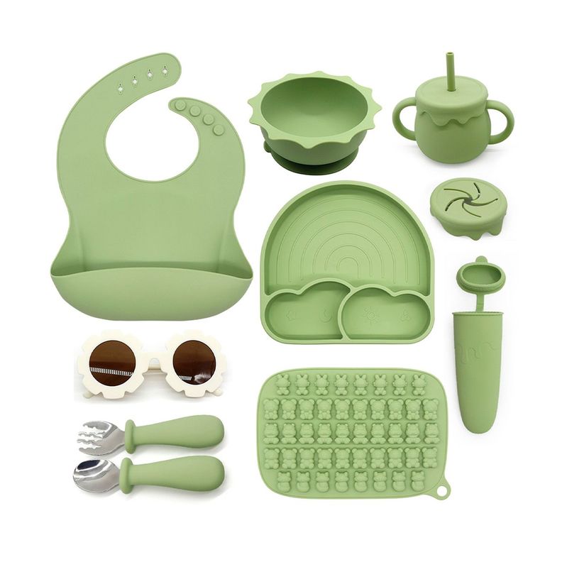 Set Alimentación Summer Silicona Verde-0