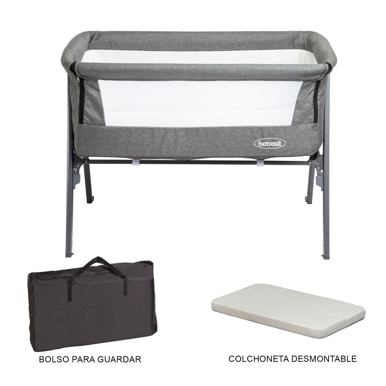 Cuna Colecho Easy Gris Bebesit-4