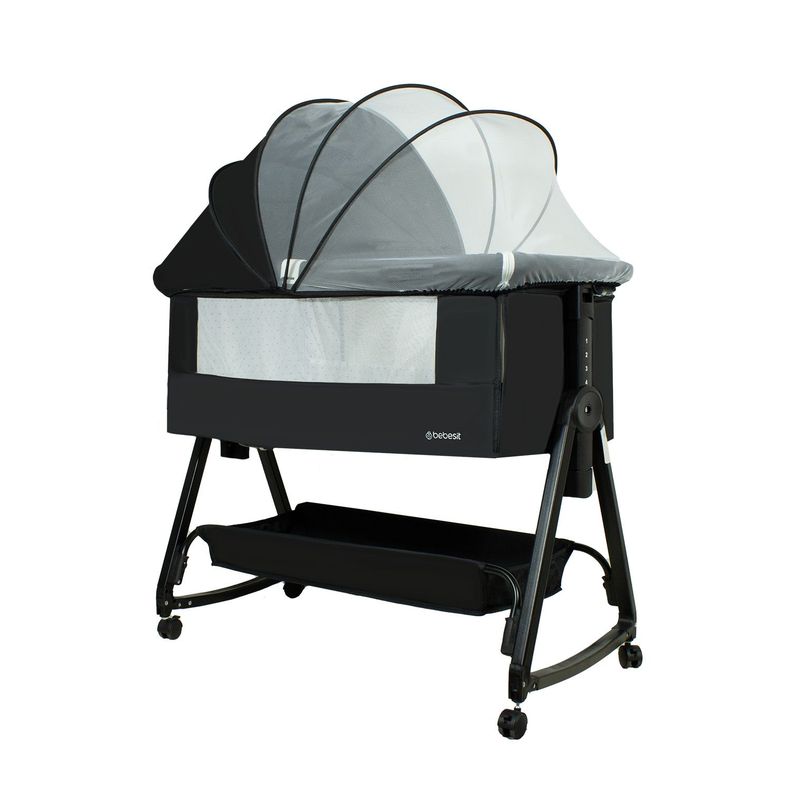Cuna Colecho Balancin Cloud Colchon Mosquitero Canasto Negro
