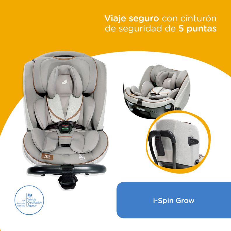 Silla de auto Convertible I-Spin Grow Oyster-6