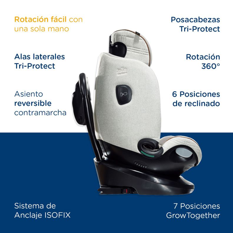 Silla de auto Convertible I-Spin Grow Oyster-8