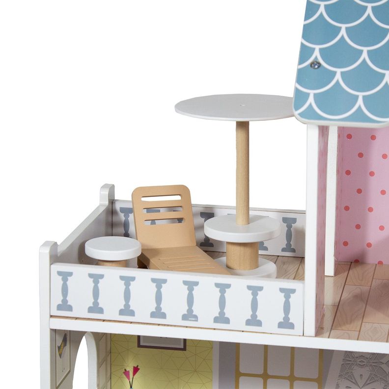Casa de Muñecas + Muebles Madera Montessori Princesas-5