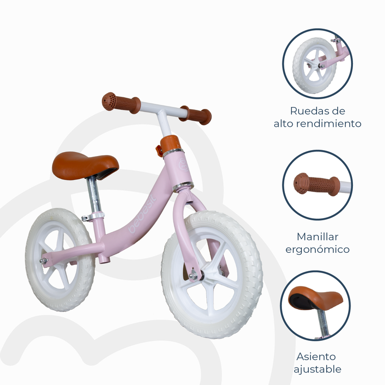 Bicicleta Infantil Sin Pedales Niños Rosa 50(33-38)77 cm-4