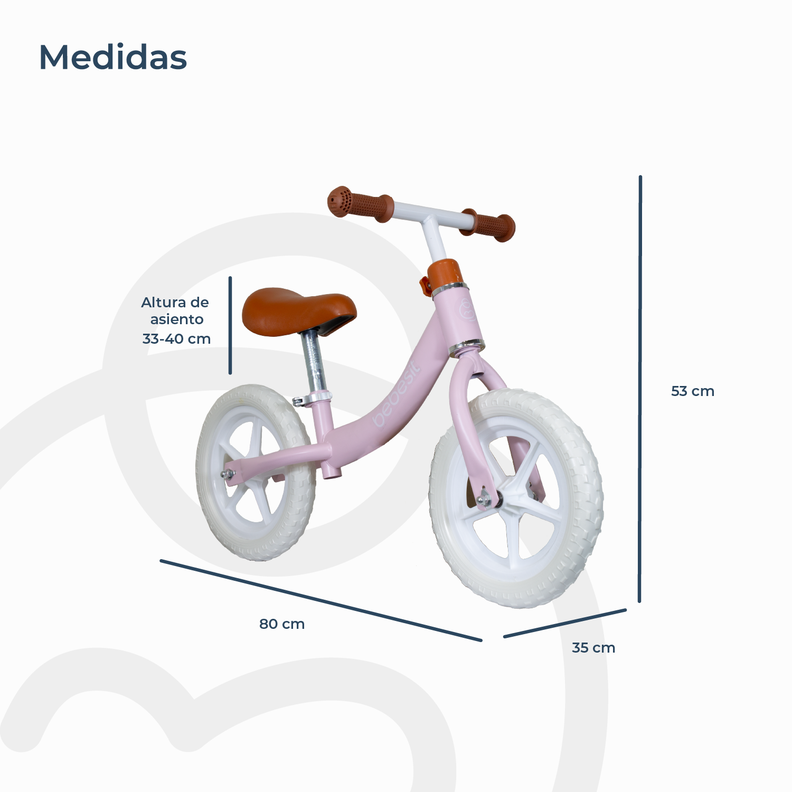 Bicicleta Infantil Sin Pedales Niños Rosa 50(33-38)77 cm-5
