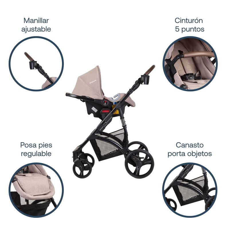 Coche Cuna Travel System Quest LX Beige Bebesit-2