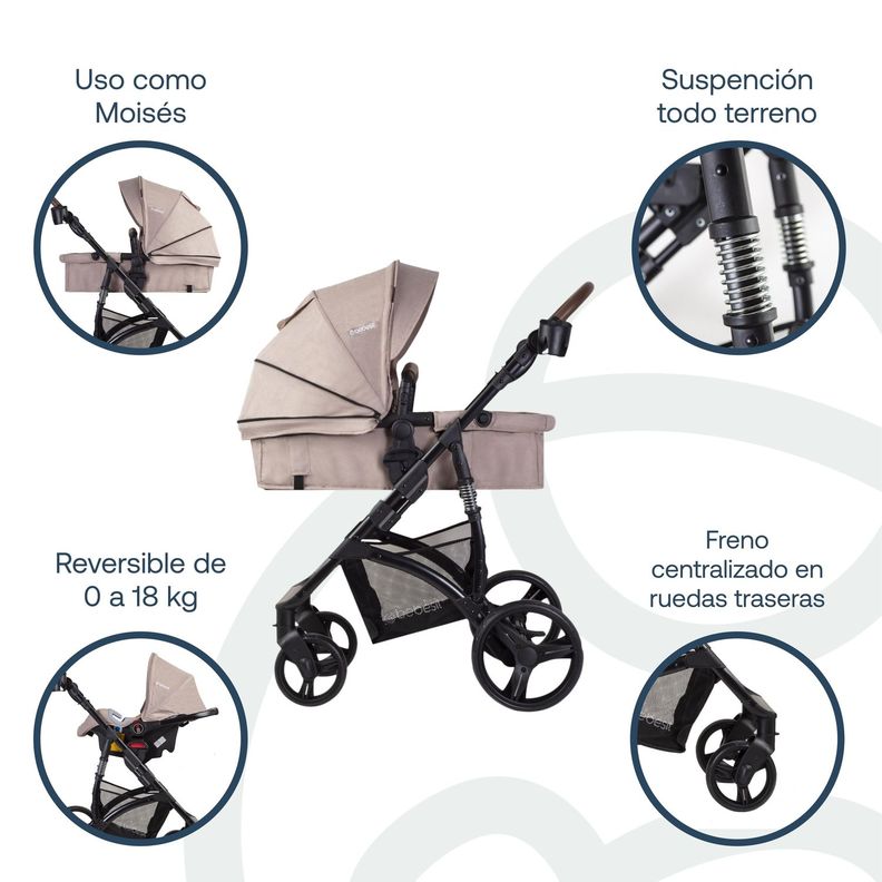 Coche Cuna Travel System Quest LX Beige Bebesit-3