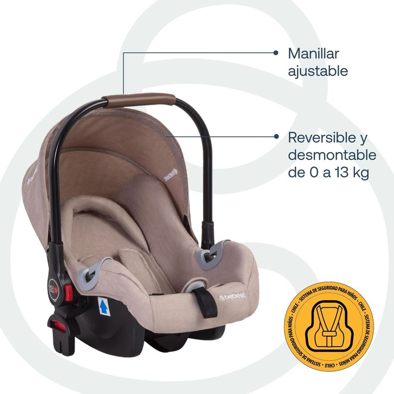Coche Cuna Travel System Quest LX Beige Bebesit-5