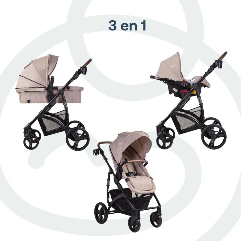 Coche Cuna Travel System Quest LX Beige Bebesit-6