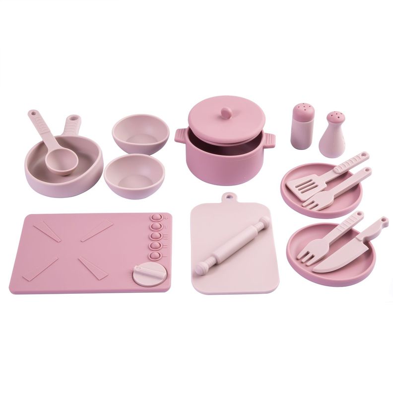 Cocina de Juguete Montessori Silicona Rosada-0