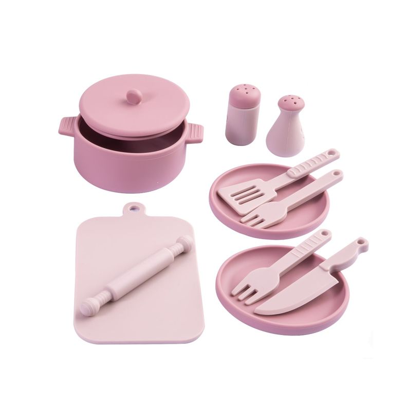 Cocina de Juguete Montessori Silicona Rosada-1
