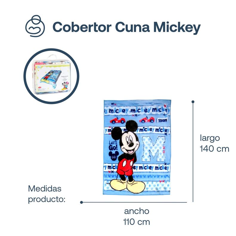 Cobertor de Cuna Mickey Celeste Disney-6