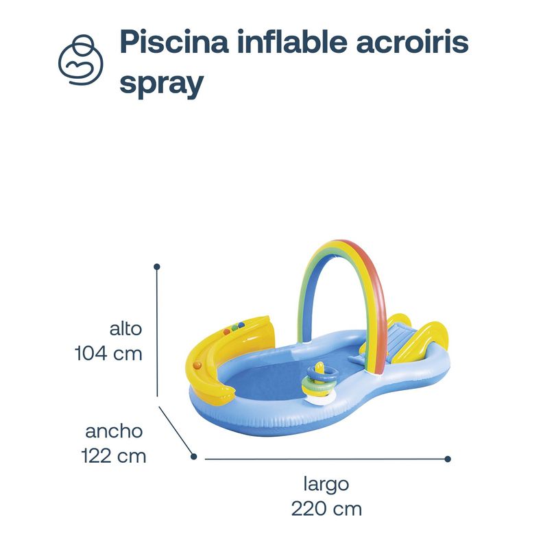 Piscina Centro de Juegos Arcoiris tobogan Aspersor Be Splash-5