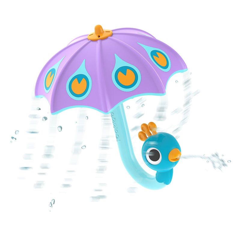Juego de Baño Paraguas Pavo Real Purpura Infantil Bebé Niño Niña Tina Yookidoo-0