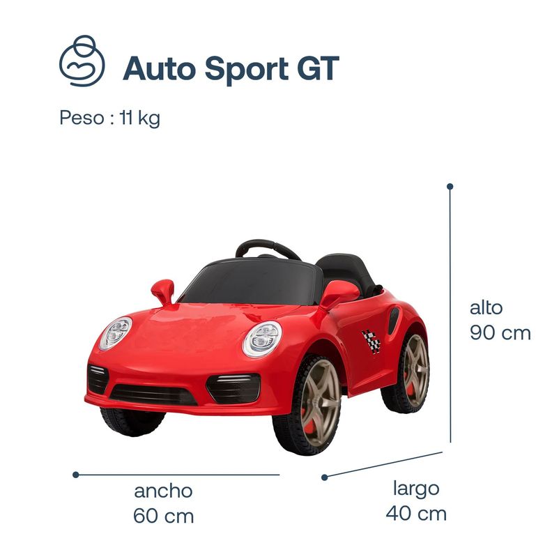 Auto a Batería Sport GT Rojo Bebesit-2