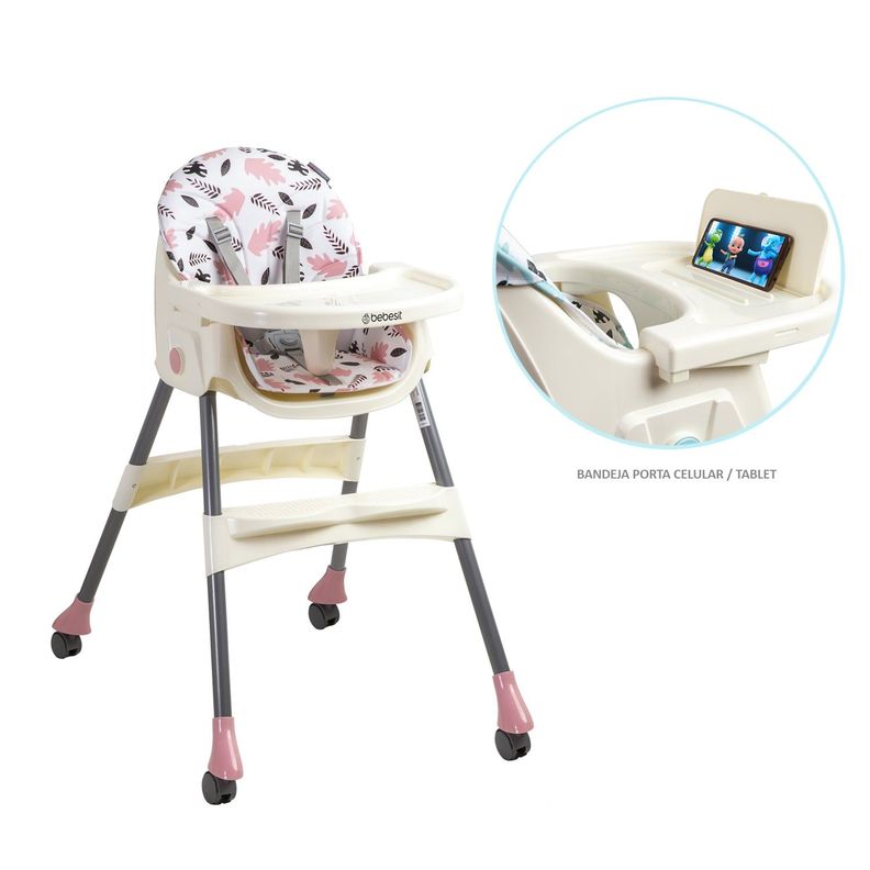 Silla de Comer Steps Rosada Bebesit-7