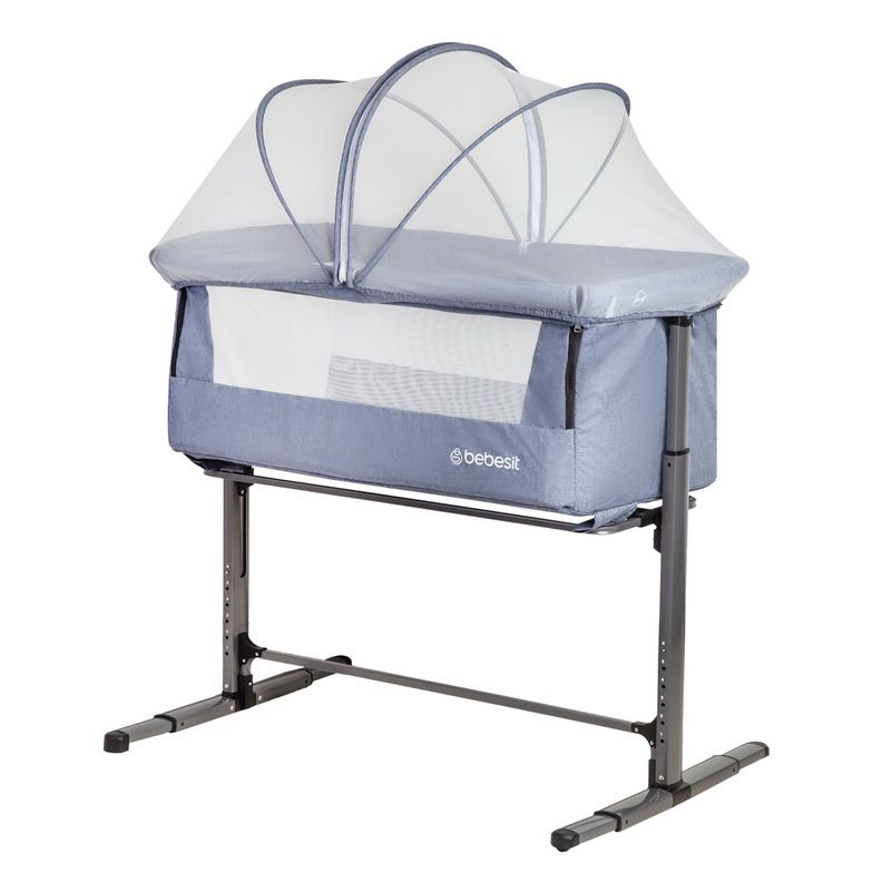 Cuna Colecho con Mosquitero MySide LX Azul Bebesit-0