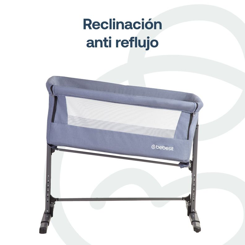 Cuna Colecho con Mosquitero MySide LX Azul Bebesit-4