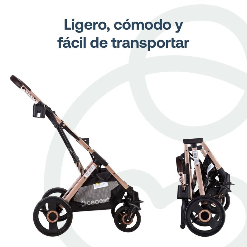 Coche Cuna Paseo Vox Gold Gris Bebesit-4