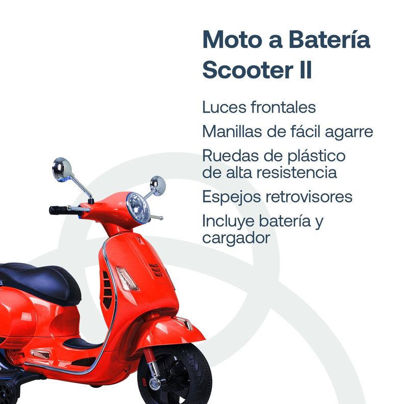 Moto a Batería Scooter II Roja Bebesit-1