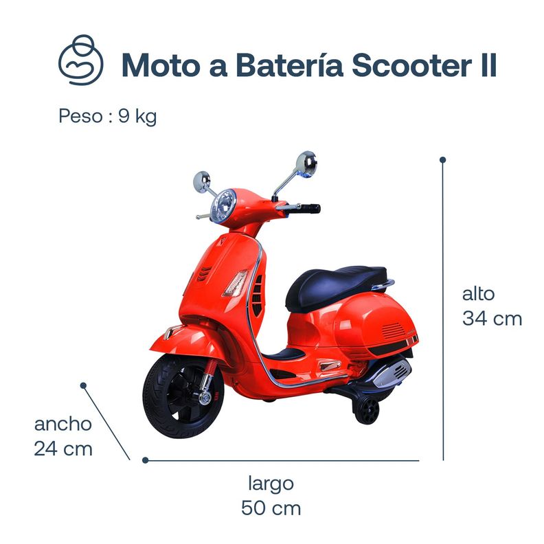 Moto a Batería Scooter II Roja Bebesit-2