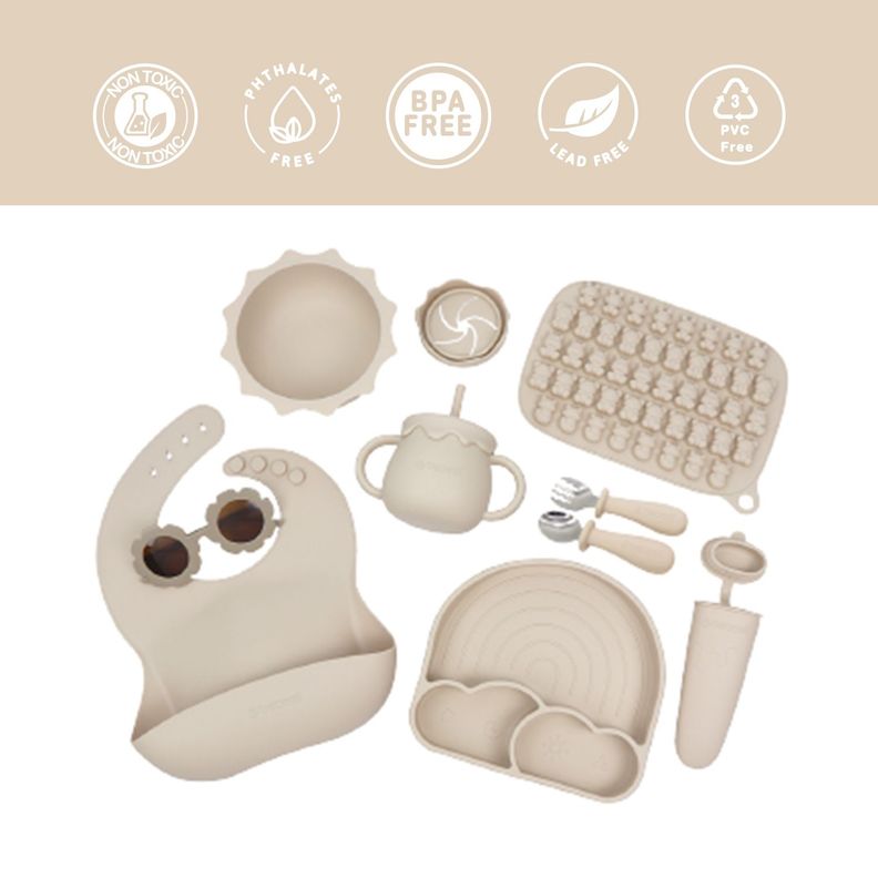 Set Alimentación Summer Silicona Beige-6